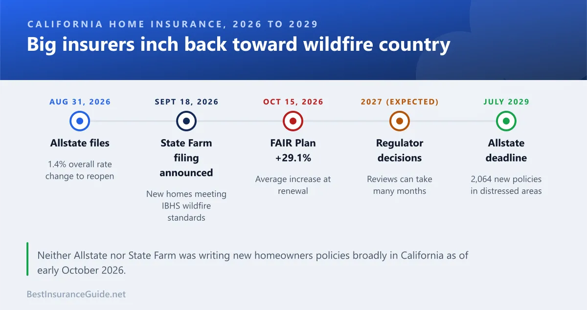 Timeline of the Allstate and State Farm California home insurance reopening filings and related deadlines