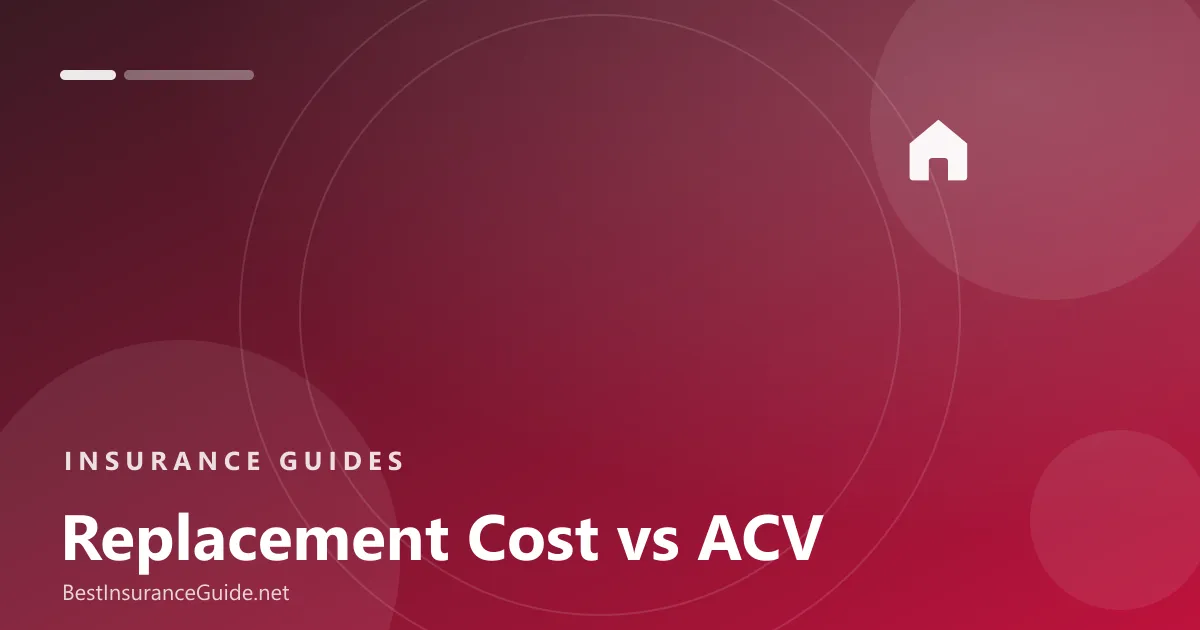 Replacement cost versus actual cash value banner