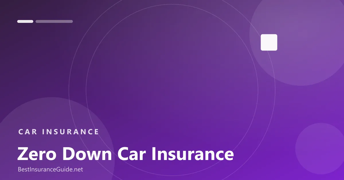 Zero down car insurance banner